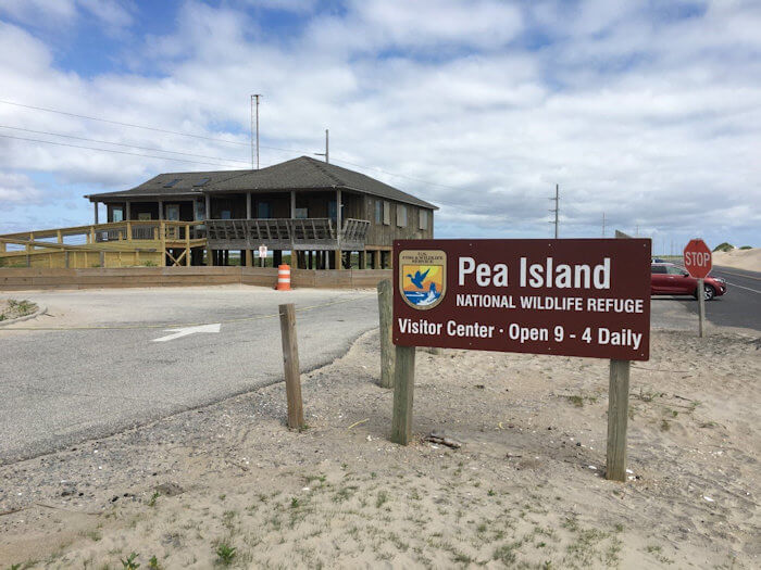 Pea Island National Wildlife Refuge building and sign